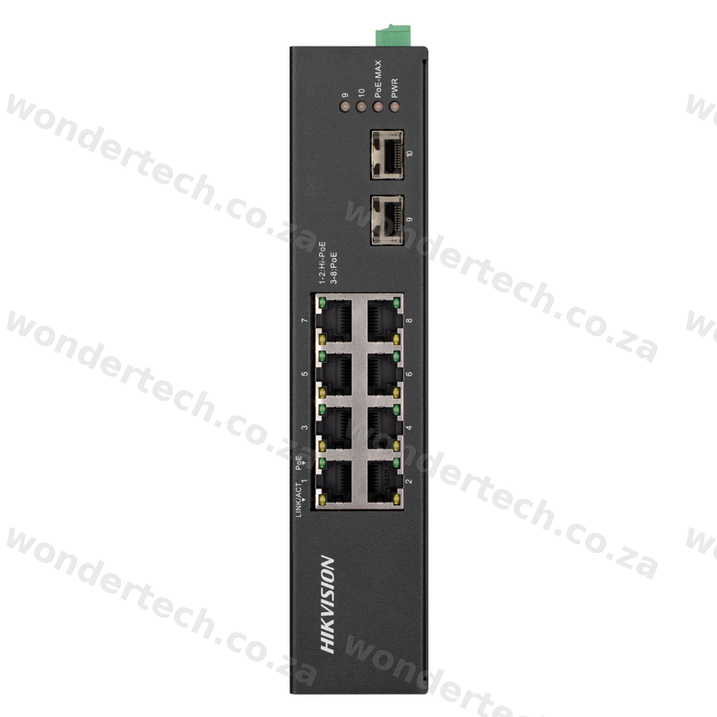 Industrial 8 port gigabit POE switch 110w POE budget  2 SFP ports