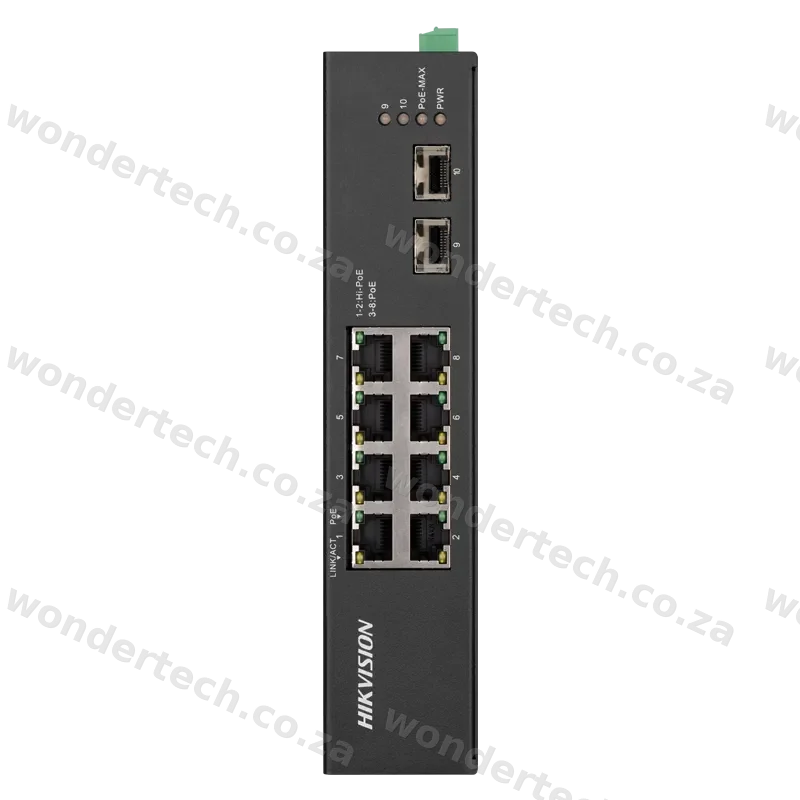 Industrial 8 port gigabit POE switch 110w POE budget  2 SFP ports