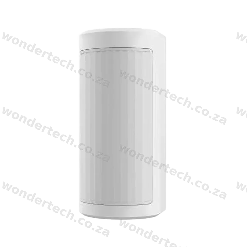 Hikvision wired dual-PIR outdoor detector, 18m 90-degrees detection, high/low mount, 24kg pet-immunity