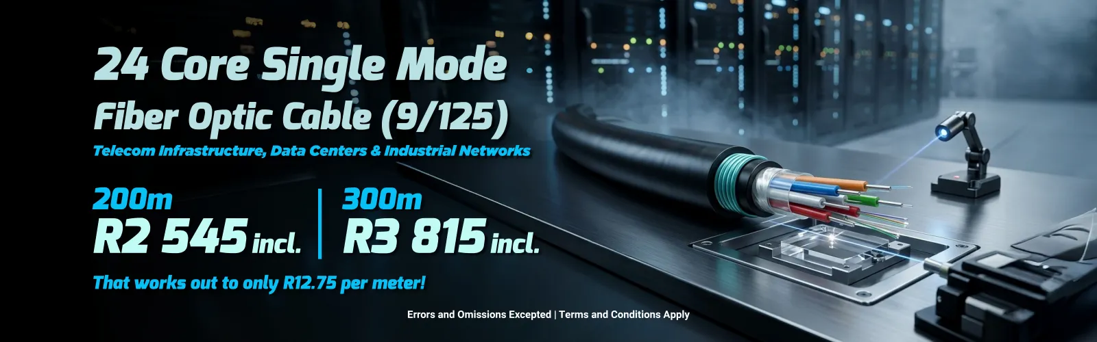 24 Core Single Mode  Fiber Optic Cable (9/125)